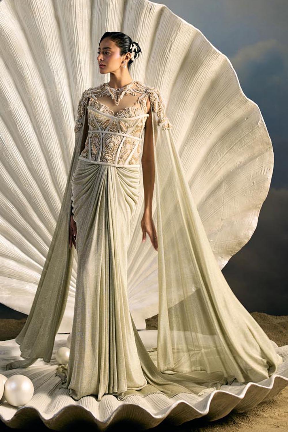 Serena Cocktail Saree Gown – Maison H