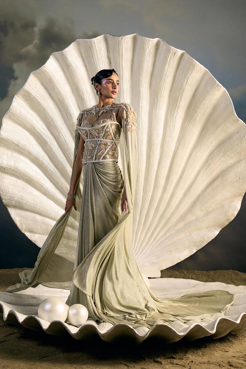 Serena Cocktail Saree Gown  Maison H