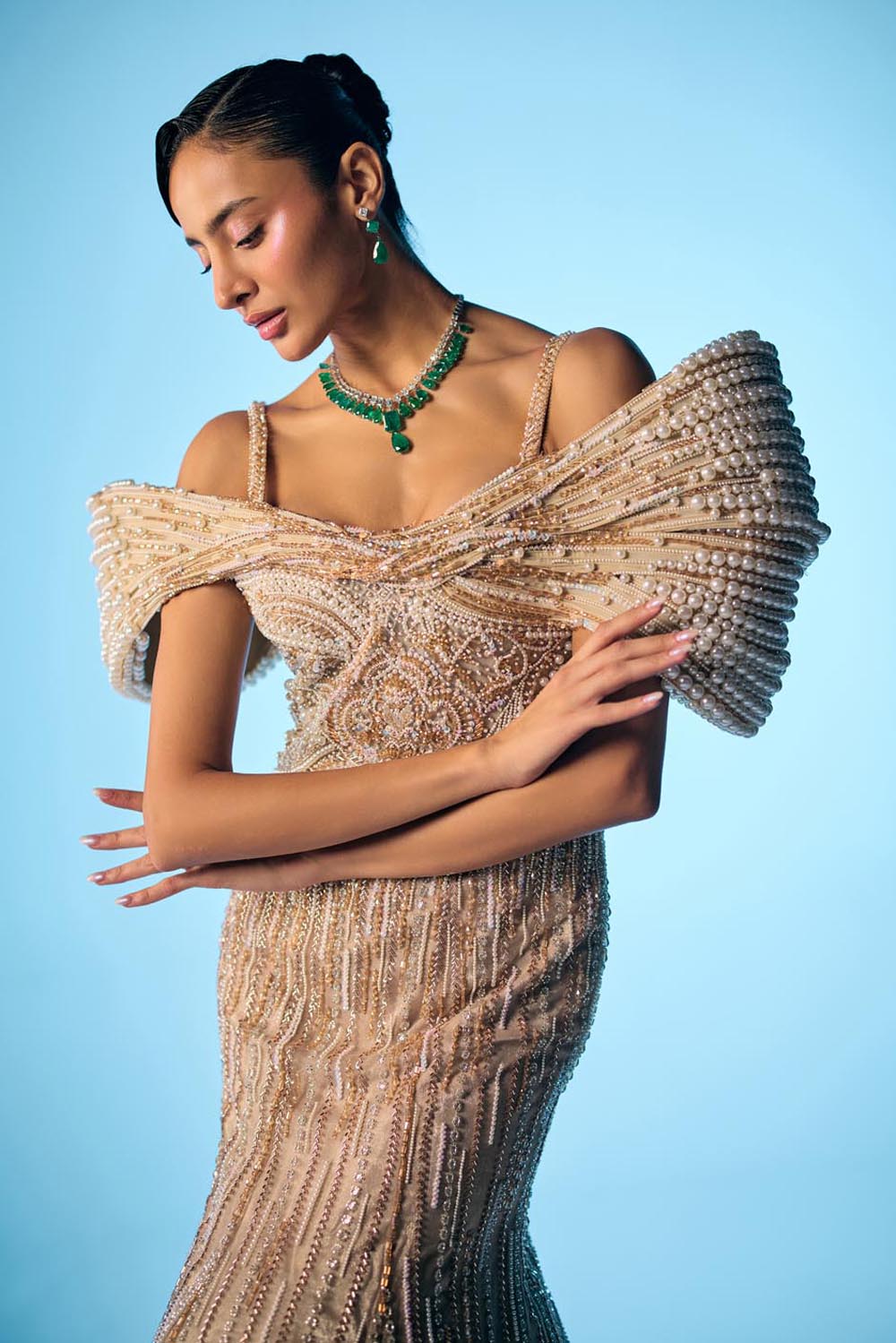 celine gold dress Premium-grade Evening gown